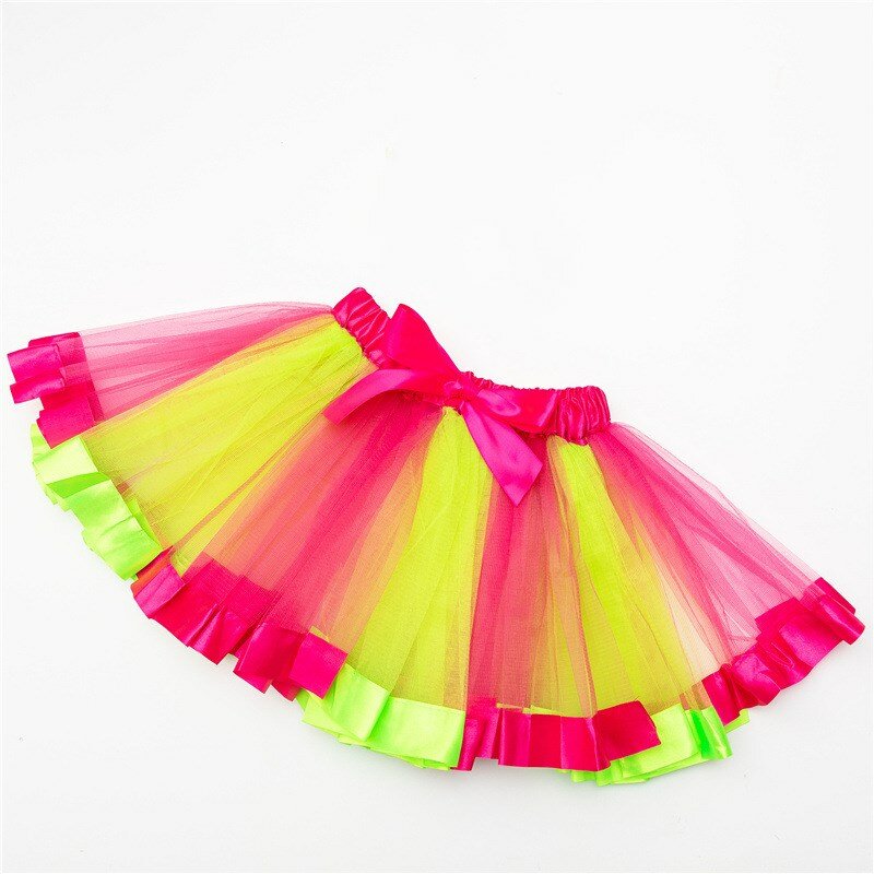 2021 Tutu Skirt Baby Girl Skirt 3M- 8 Years Princess Pettiskirt Party Dance Rainbow Tulle Skirts Girls Clothes Children Clothing