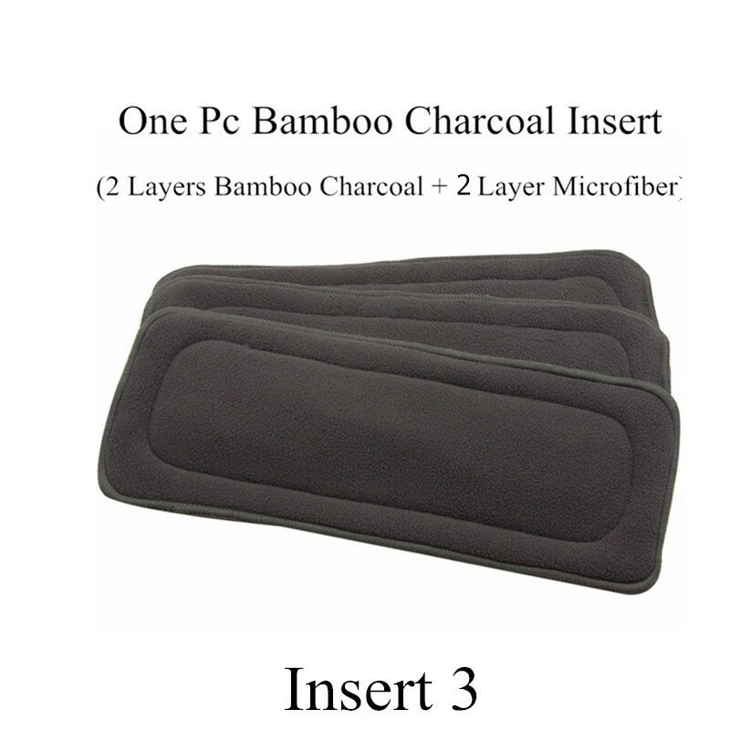 Simfamily inserto de pañal de carbón de bambú reutilizable, alfombrilla de tela para pañales de bebé de 3/4/5 capas, 1 pieza