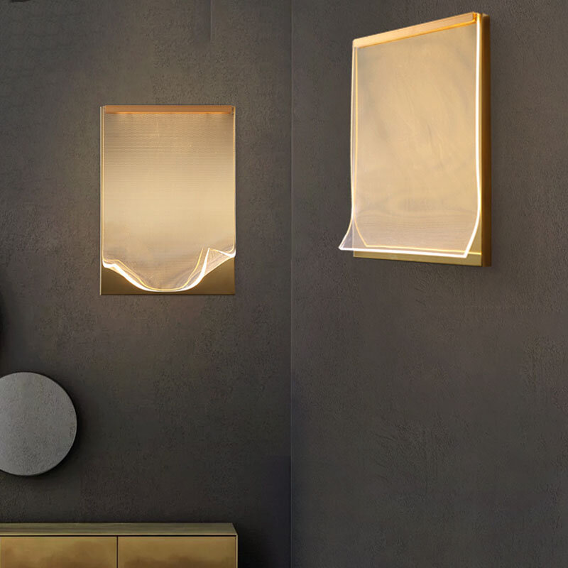 ไฟ LED เหล็กโคมไฟผนังอะคริลิคโมเดิร์นสำหรับ Home Golden Wall Sconce โคมไฟข้างเตียงผนังห้องครัว light
