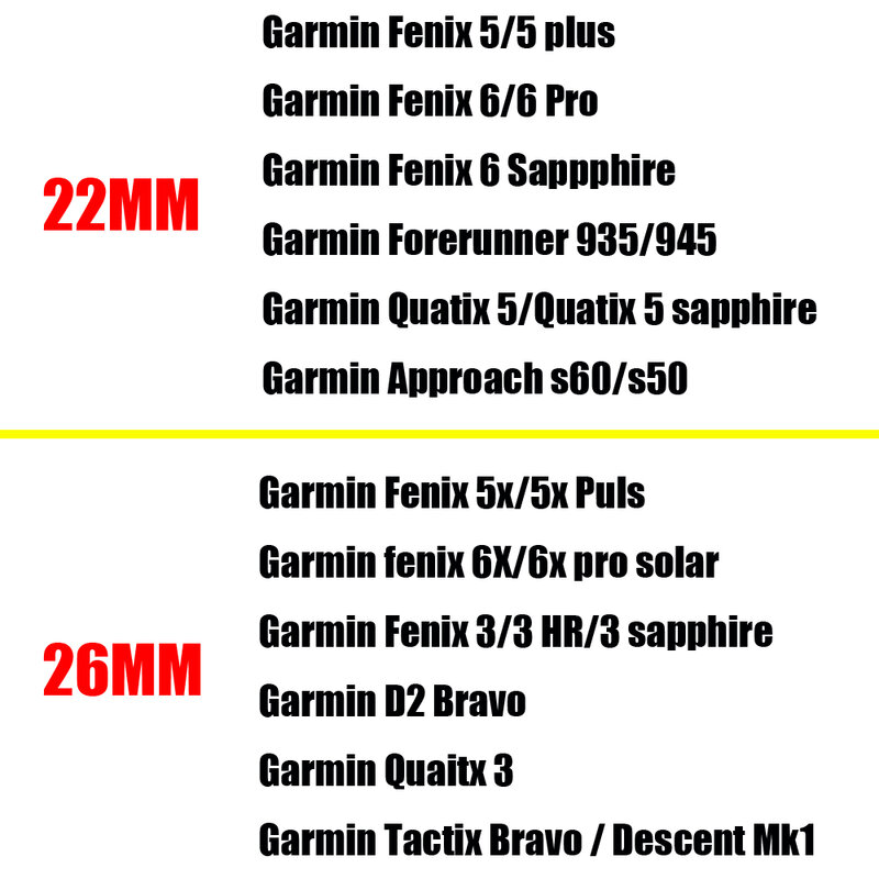 22Mm 26Mm Tali Jam untuk Garmin Fenix 6 6X Pro 5 5X Plus 3HR Forerunner 935 945 S60 Solo Loop Nylon Quick Fit Band Bracelet