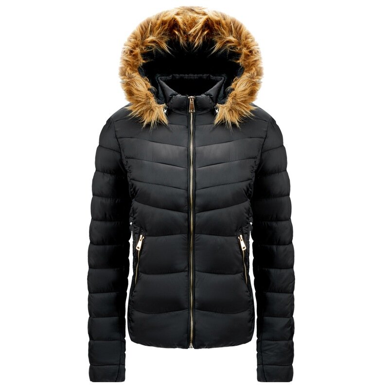 2021女性の冬の秋ジャケット綿のフード付き特大緩い女性の厚手のコートショートソリッドカジュアル女性パーカーS-3XL