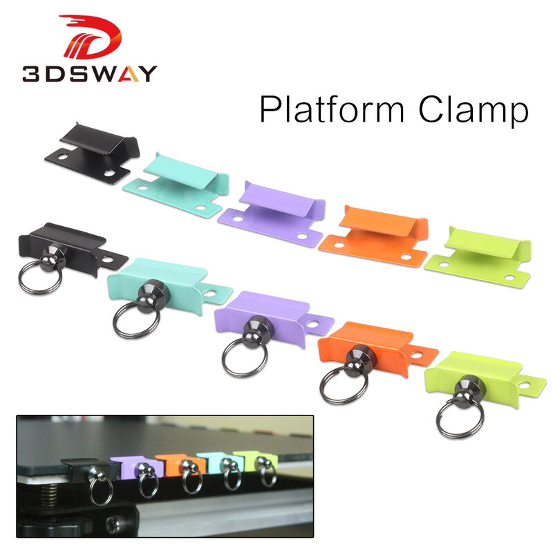 3DSWAY 3D Printer Parts Glass Heated Bed Plate Clip Tool DIY Kit Flex Hotbed Build Plamform Clamp Set Accessories 4pcs Ender 3