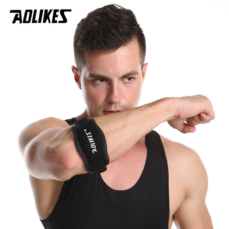 AOLIKES 1PCS Adjustable Basketball Tennis Golf Elbow Support Golfer's Strap Elbow Pads Lateral Pain Syndrome Epicondylitis Brace