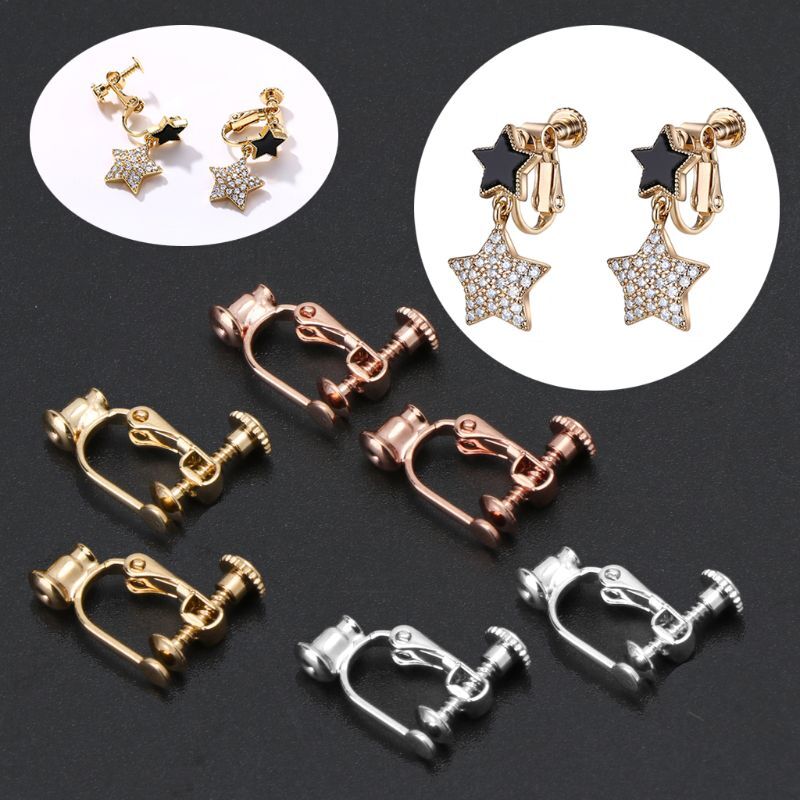 1 Pair Screw Ear Clip Converter DIY Handmade Clip on Earring Converters Turn Any Studs Into A Clip-On Earrings Findings DROPSHIP