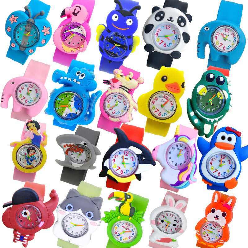 Orologi per bambini cartone animato di alta qualità coniglio Panda coccodrillo elefante forma di fenicottero orologio per bambini ragazzo ragazza orologio per l'apprendimento del bambino