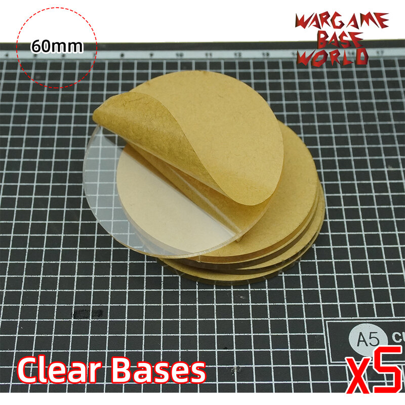 Transparant/Clear Bases Voor Miniaturen-60 Mm Ronde Clear Bases