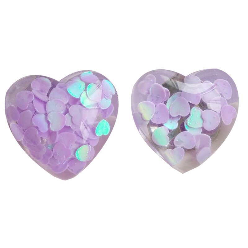 Bonito coração transparente lantejoulas brincos para brincos femininos moda jóias romântico charme brincos presentes de aniversário