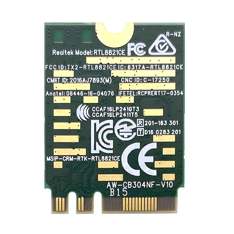 Realtek RTL8821CE AW-CB304NF 802.11AC 1X1 NGFF M.2 dual band 2,4G 5G 433Mbps BT Bluetooth 4,2 WiFi беспроводная сетевая карта