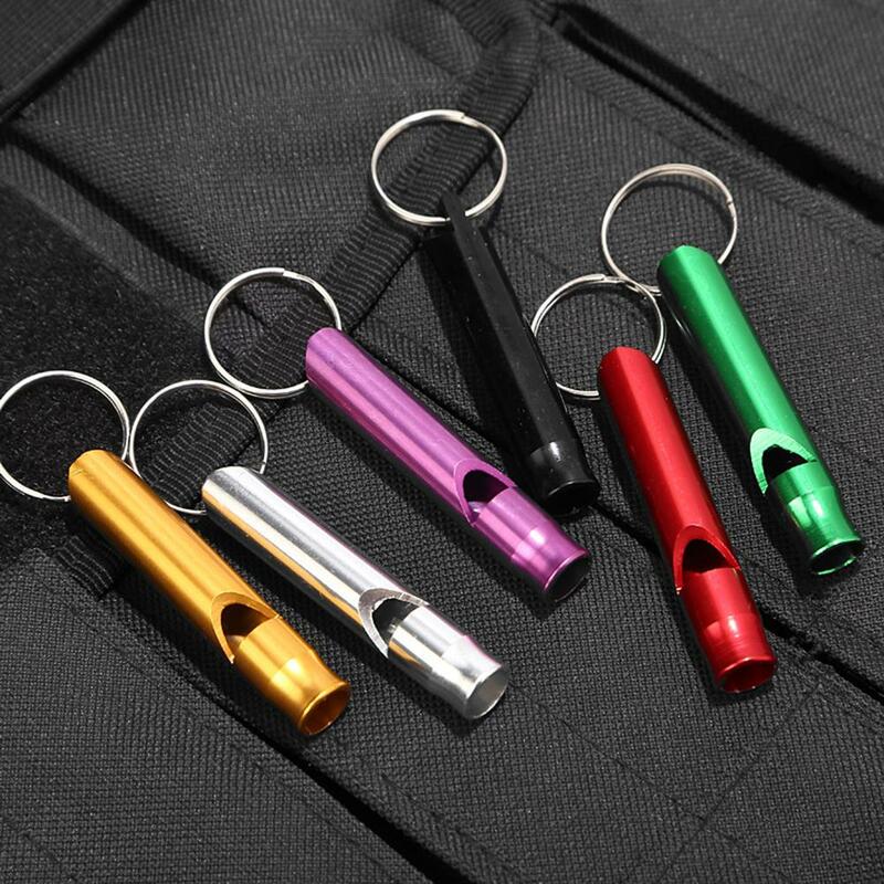Outdoor-Multifunktions-Legierung Pfeife Anhänger mit Schlüssel bund Schlüssel ring für Outdoor-Überleben Notfall Mini-Größe Pfeifen Team Geschenk
