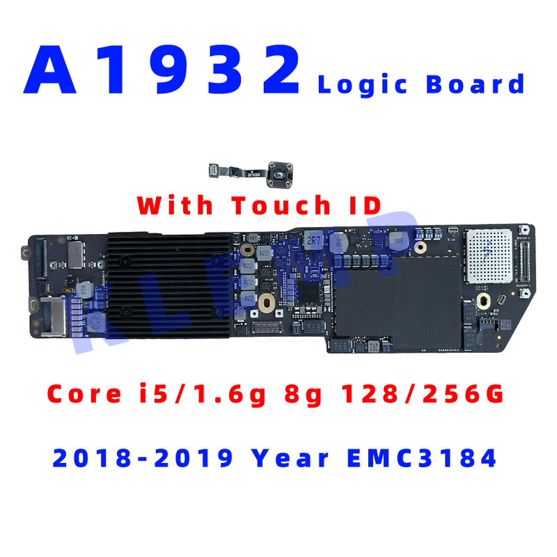 Placa-mãe para Apple MacBook Air, Logic Board, Touch ID, A1932, 820-01521-A, 02, Core i5, 1,6 GHz, 8GB, 128/2, 13"