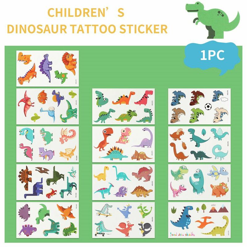 Body Stickers Cute Pattern Waterproof Dinosaur Temporary Tatoos Fake Tattoo For Kids|Boys Girls|Children Toddler Teens