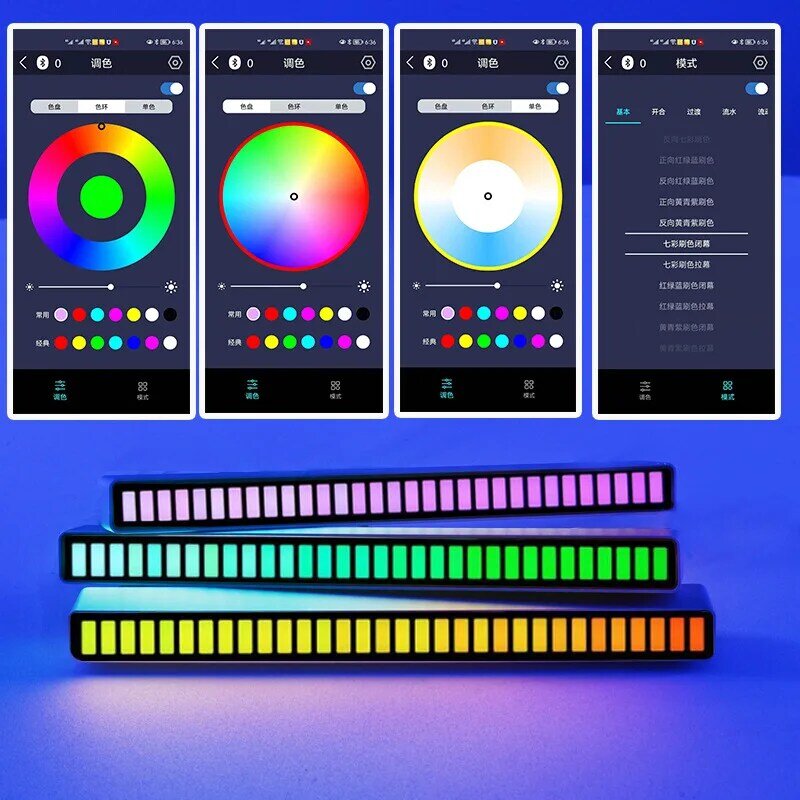 Nhiều Màu Sắc Điều Khiển Giọng Nói USB/Pin Sạc Ứng Dụng Điều Khiển 32LED Điều Khiển Giọng Nói LED Bán Đèn Xe Khí Quyển Ánh Sáng