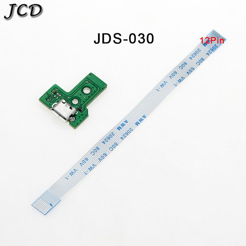 JCD-puerto de carga USB para controlador PS4, placa de circuito con Cable flexible de cinta, 12 pines, conector JDS 011, 030, 040, 14Pin, 001