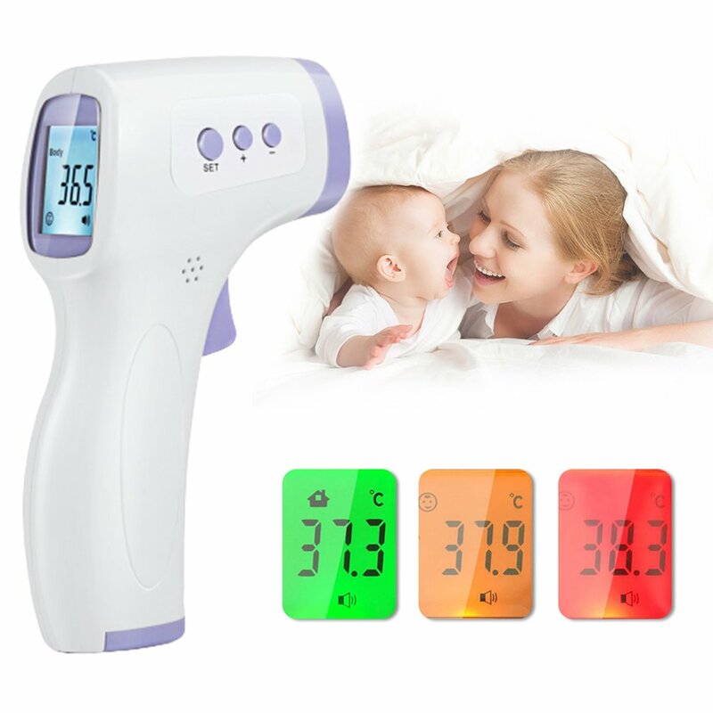 3 cores distinguir não-contato infravermelho laser testa temperatura ferramenta para adulto criança digital temperatura arma monitor de alarme