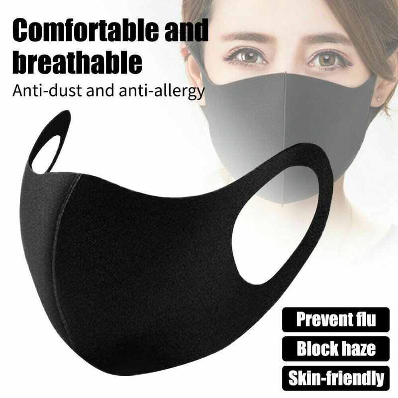 2020 nowe gorące maski na twarz 1/3/5/10/20 sztuk pyłoszczelna maska ochronna na twarz kolarstwo Respirator dorosłych wielokrotnego użytku czarne oddychające maski # LR4