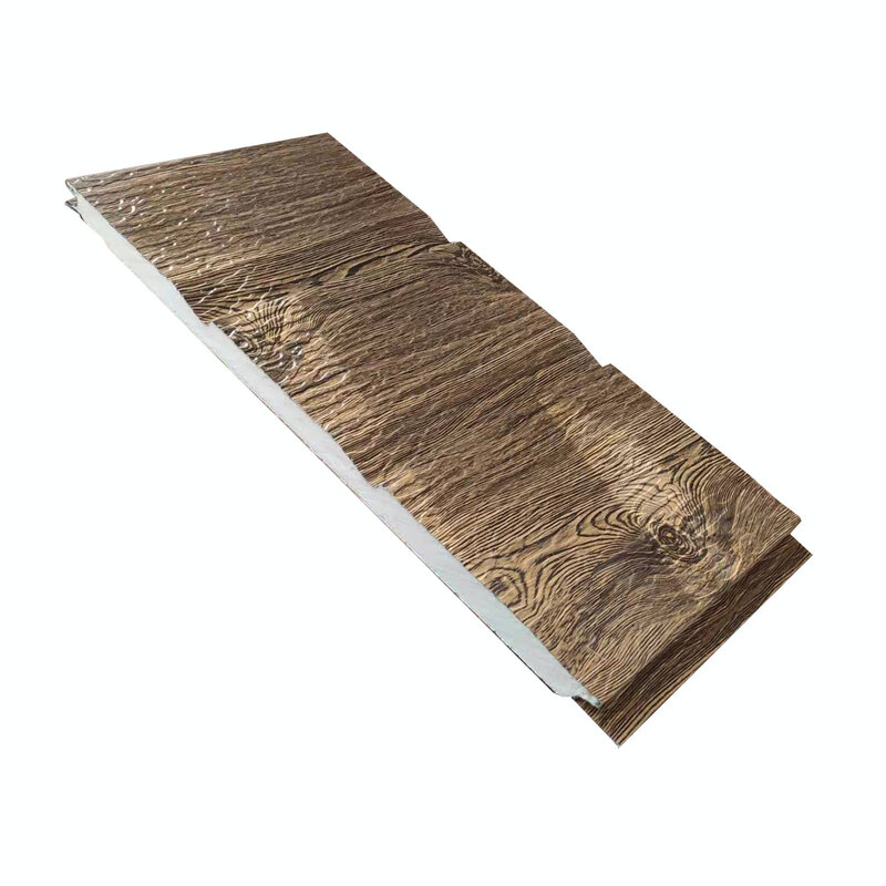 50 metrów kwadratowych 16mm * 380*3800mm metalowy Panel sidingowy izolacja zewnętrzna i wewnętrzna ścienna płyta dekoracyjna poliuretanowa kanapka