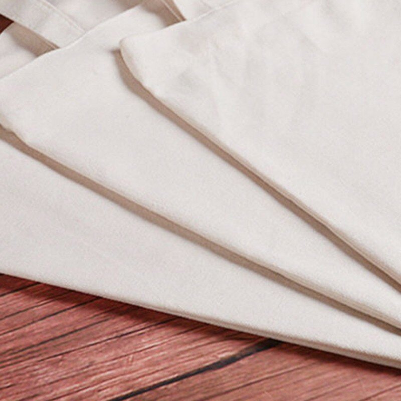 Putih Krem Polos Belanja Bahu Tote Kapasitas Tinggi Ramah Lingkungan Tas Belanja Katun Kanvas Tas Tangan Hadiah