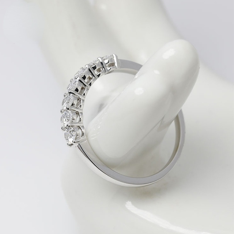 Anelli classici con zirconi da 0,3 ct con taglio rotondo per le donne fede nuziale di fidanzamento della sposa anelli in oro bianco 18 carati regali di gioielli per l'anniversario
