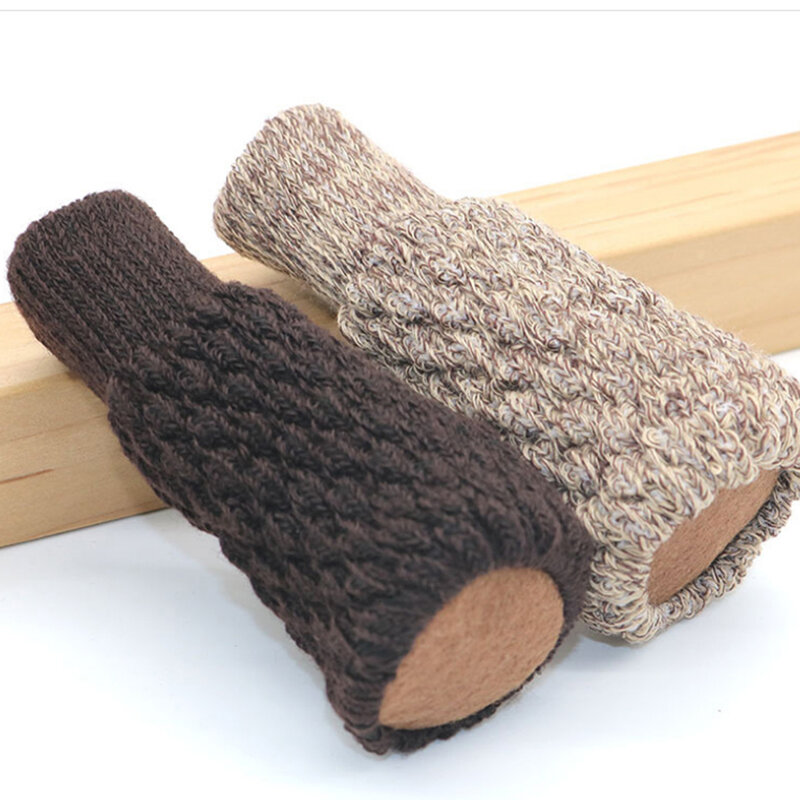 1PC Knitted Chair Leg Socks Furniture Table Feet Leg Floor Protectors Covers Sound Proof Non-slip Chair Leg Caps Furniture Sock