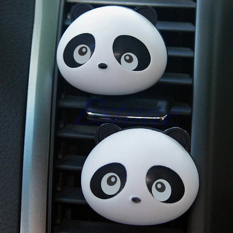 Diffuseur de parfum Panda clignotant pour tableau de bord, désodorisant pour voiture, 2 pièces, livraison directe