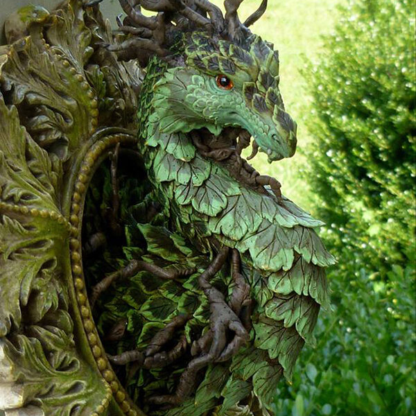 Bos Draak Hars Standbeelden Muur Decor Voor Thuis Indoor En Outdoor Patio Veranda Voor Dragon Lover Tuin Decoratie Outdoor Jardin