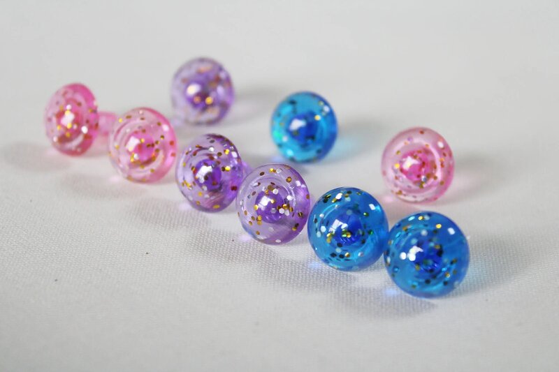 30pcs/lot new fashion 14mm glitter round eyes pink blue purple color safety toy eyes with washer  for plush doll color option