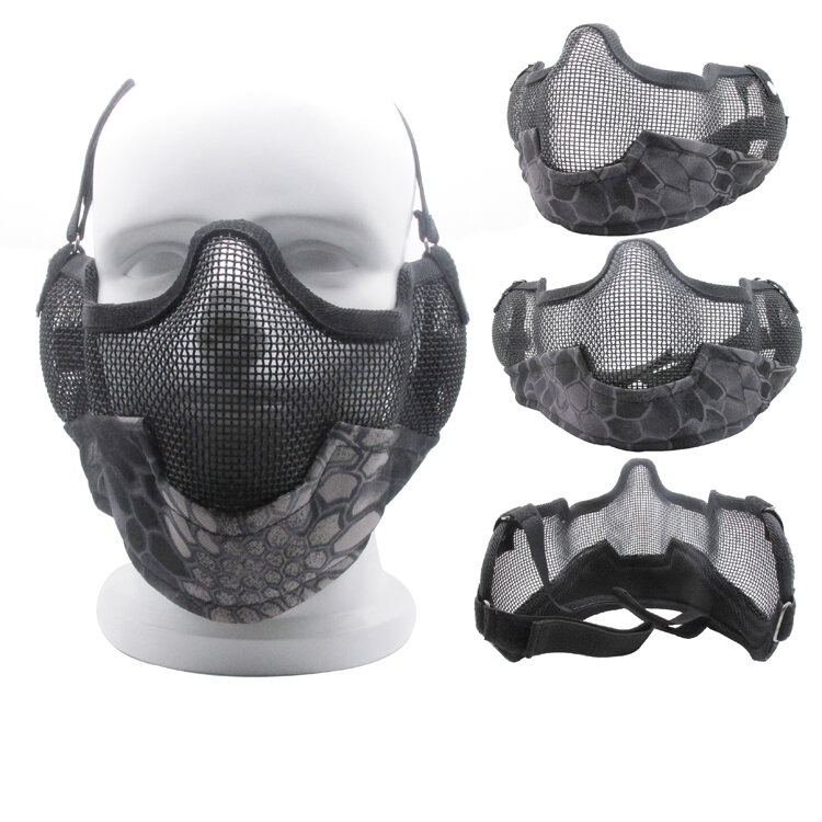 Im freien Airsoft Stahl Drahtgeflecht Halbe Gesichtsmaske Außen Sport Taktische Airsoft Paintball CS Feldoperationen Compat Maske