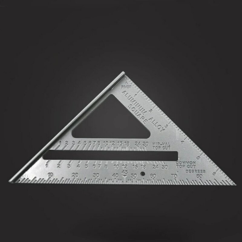 7” Measurement Tool Triangle Square Ruler 90 Degree Stainless Steel Thickening Angle Ruler Engineering Carpenter Metal Ruler DIY