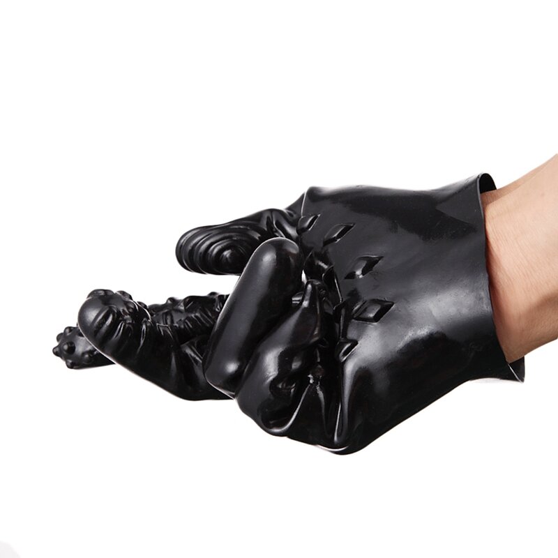 Guantes de masaje acanalados para hombre y mujer, herramienta de masaje para flirteo suave, guantes sexuales