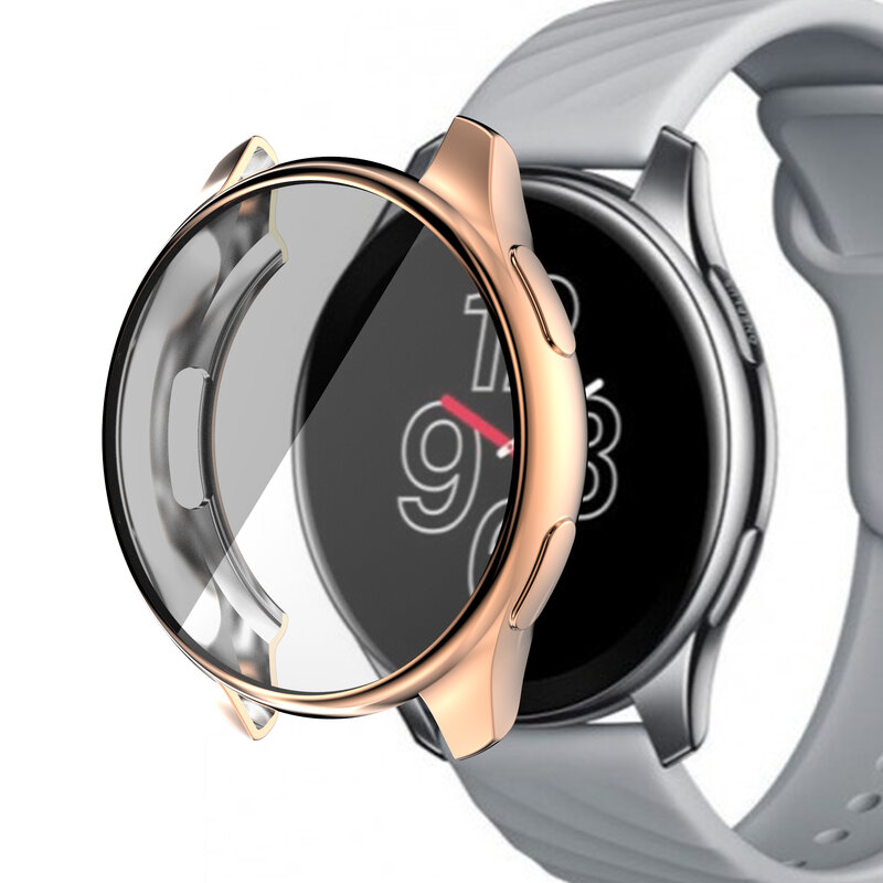 2021 TPU miękka osłona ochronna dla Oneplus Watch Case pełna ochrona ekranu powłoki zderzak Plated przypadki dla One plus inteligentny zegarek