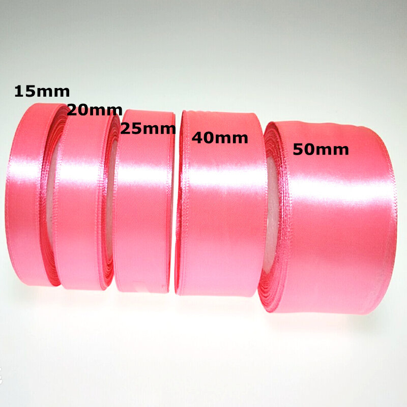 HL 5 Meters 15/20/25/40/50mm  Solid Color Satin Ribbons Wedding Decorative Gift Box Wrapping Belt DIY Crafts