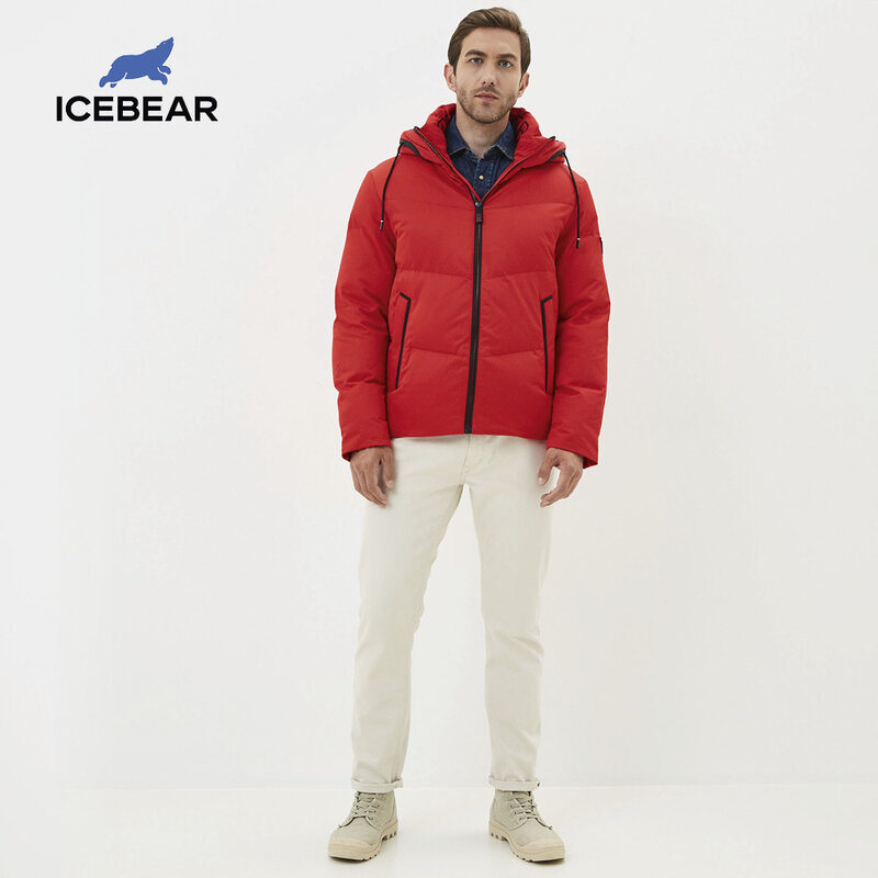 سترة رجالية جديدة من ICEbear موضة شتاء 2019 سميكة ودافئة معطف رجالي غير رسمي أنيق ملابس ماركة MWD19617I