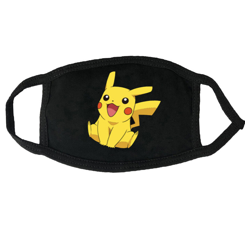 1PC Pikachu Cartoon Anime Pokemon Face Mouth Masks Children Reusable Washable Dust-proof Protection Kids Cosplay Masks Gifts
