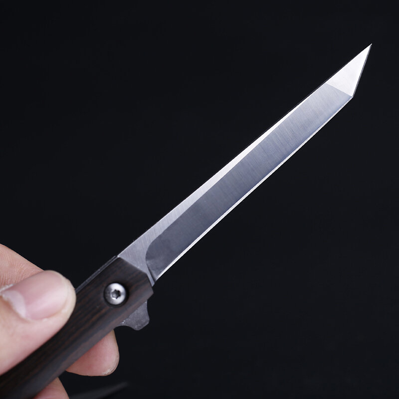 AIBODUO-cuchillo plegable M390, hoja de rescate, punto de caída, cuchillo con mango 58HRC, para acampar al aire libre, cuchillo de caza, rebanar cuchillos de fruta