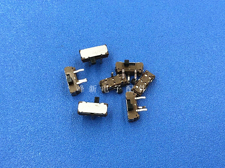 5Pcs Japan straight plug 3 feet 2 files small micro side dial toggle switch swing side horizontal slide switch power supply