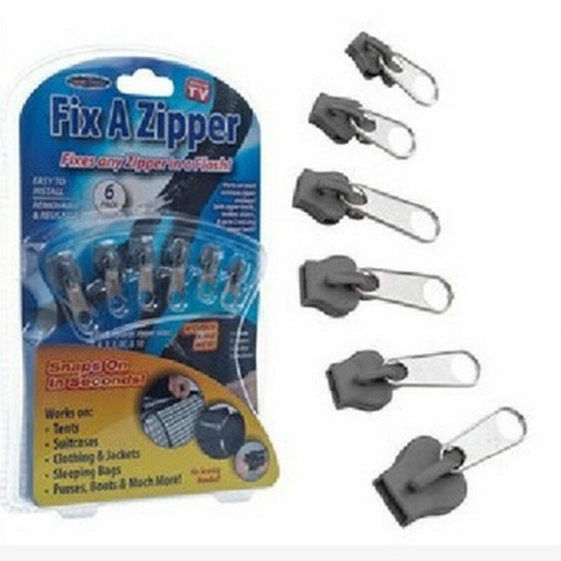 6 teile/beutel Universelle Instant Fix Zipper Reparatur Kit Ersatz Zip Slider Zähne Rettungs Neue Design Reißverschlüsse Für Nähen Kleidung