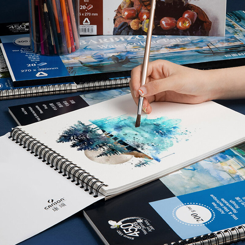CANSON BARBIZON – livre professionnel d'aquarelle/Pad/papier 8/16/32K 200/240/300 g/m², crayon de couleur pour dessin