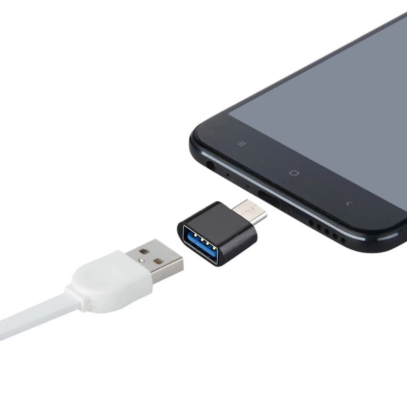 2 Cái TypeC To USB Adapter Đa Năng Chuyển Đổi Giao Diện Truyền Dữ Liệu Sạc Máy Tính Bảng Đen Trắng