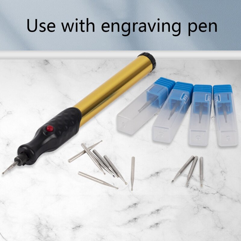 Testa di penna per incisione smerigliatrice elettrica 5 pezzi accessori per smerigliatrice manico da 2.35mm per intaglio di superfici in vetro pietra metallo fai da te