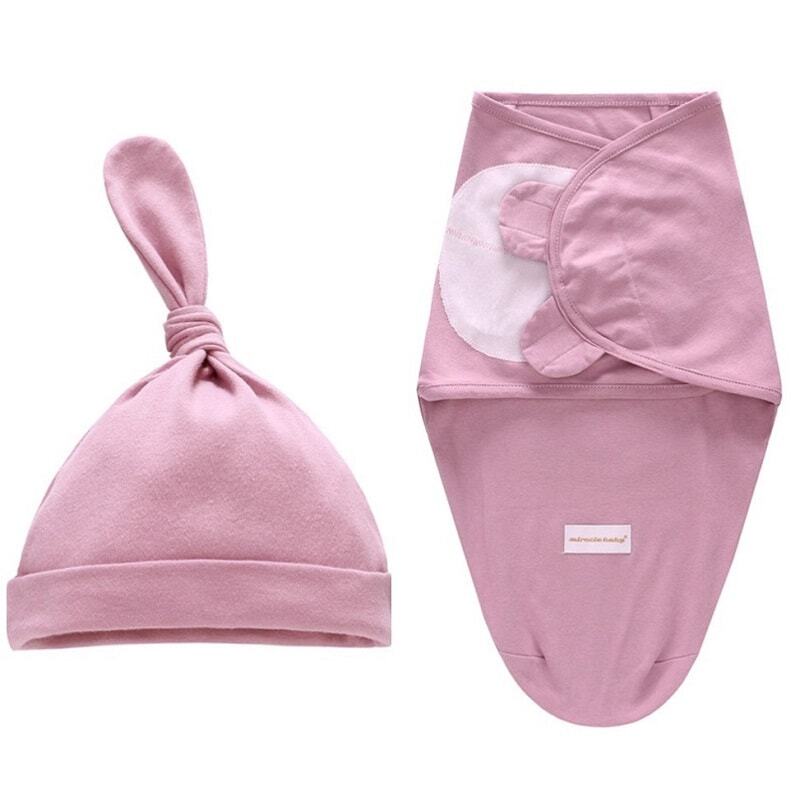 0〜6か月の新生児用ラップ,耐衝撃性ベビー封筒,帽子,寝袋セットkf669