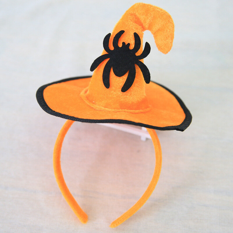 Sombreros de fiesta de bruja de Halloween de tela amarilla de dibujos animados, juguetes de decoración de moda para niños, accesorio de actuación, suministros festivos
