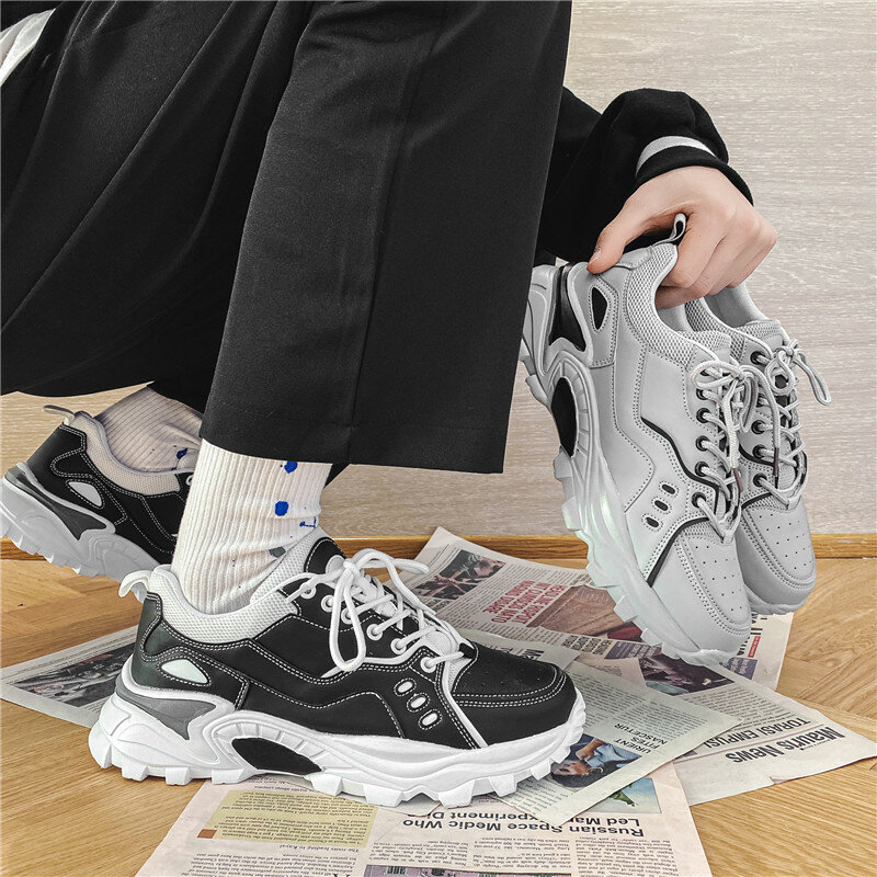 Zapatillas de deporte de moda para hombre, zapatos deportivos Retro transpirables antideslizantes con suela de goma, zapatos para correr al aire libre con cordones, primavera 2021