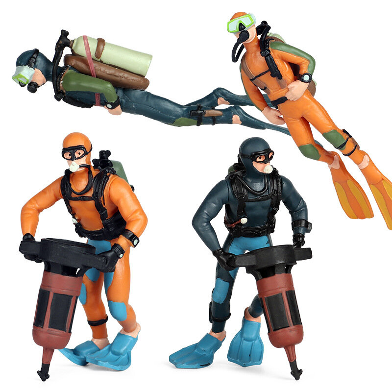 Фигурки подводного Приключения дайвинга, пластиковая модель, для купания, для дайвинга, декоративная кукла, детские развивающие игрушки