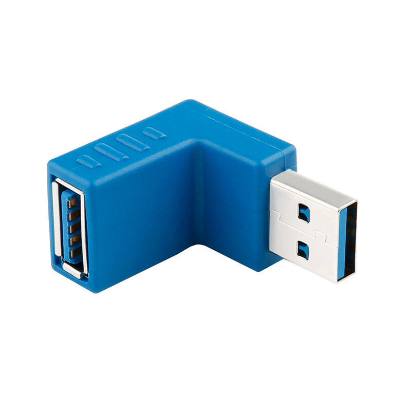 Black/Blue 90 Degree Vertical Left Right Up Down Angled USB 3.0 2.0 Male to A Female M/F Adapter Connector Converter