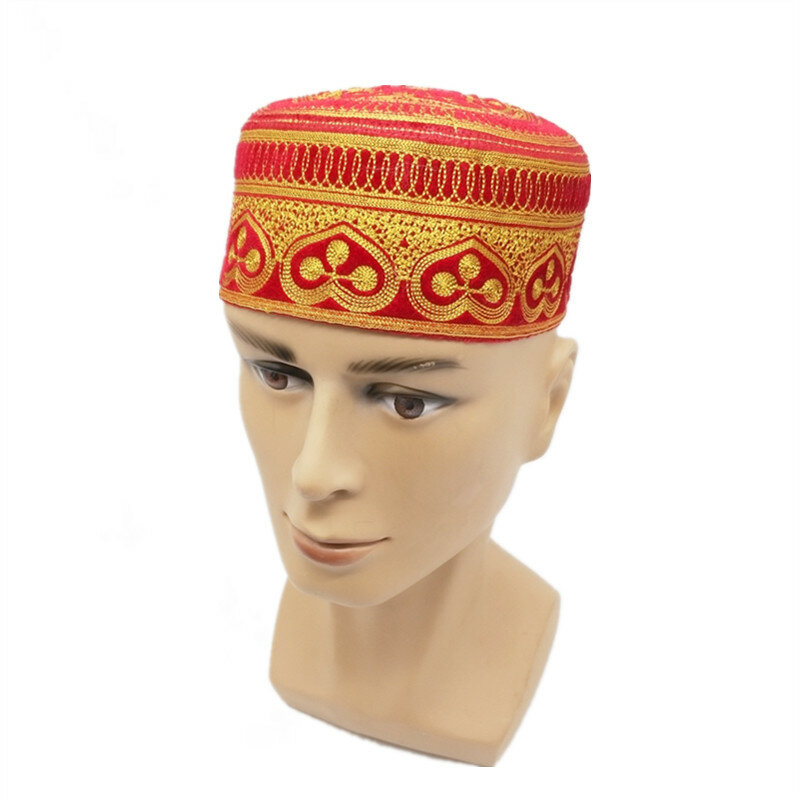 Hafty muzułmańskie modlitewne czapki dla mężczyzn Arabia saudyjska indie bonnet musulman islamska odzież akcesoria arabska żydowska czapka