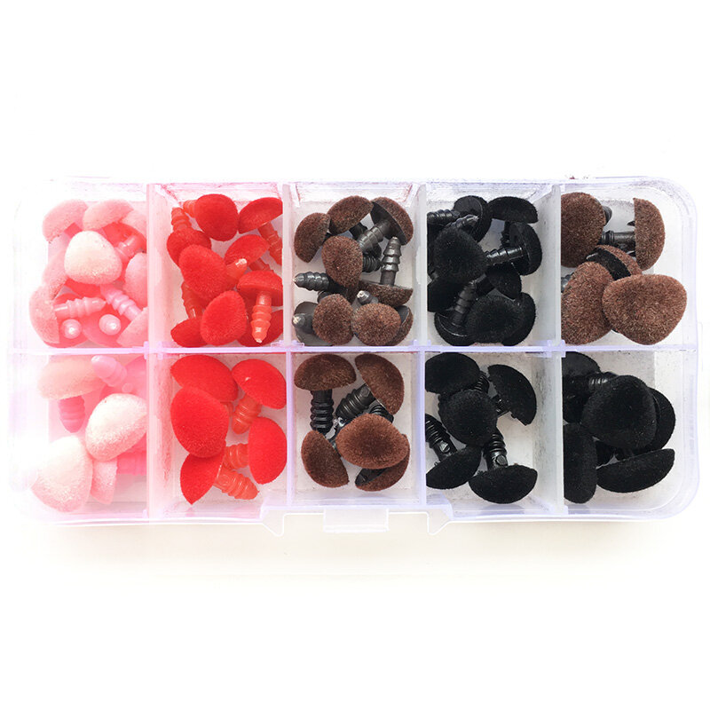 70 sztuk/pudło różowy/czerwony/czarny/brązowy Multicolor uciekają trójkątne zabawki bezpieczeństwa trójkąt aksamitny nos zwierząt dla niedźwiedzia lalek lalki zabawki