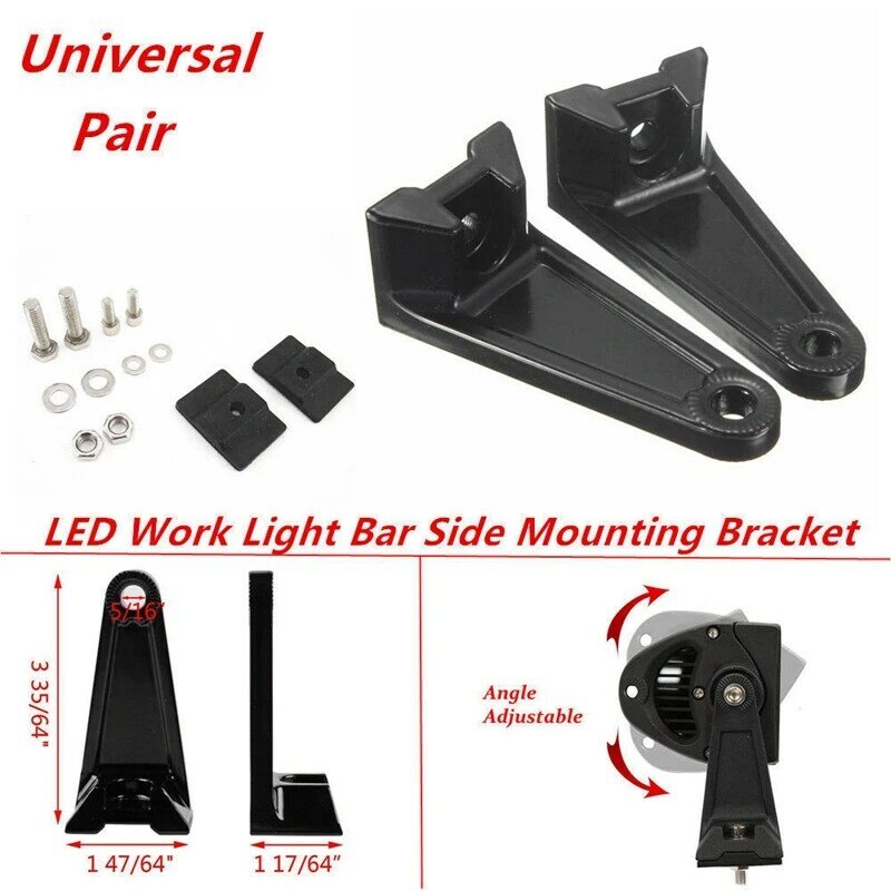 Universal วงเล็บยึดฐาน LED วงเล็บสำหรับ LED Light Bar Side Mount Bracket