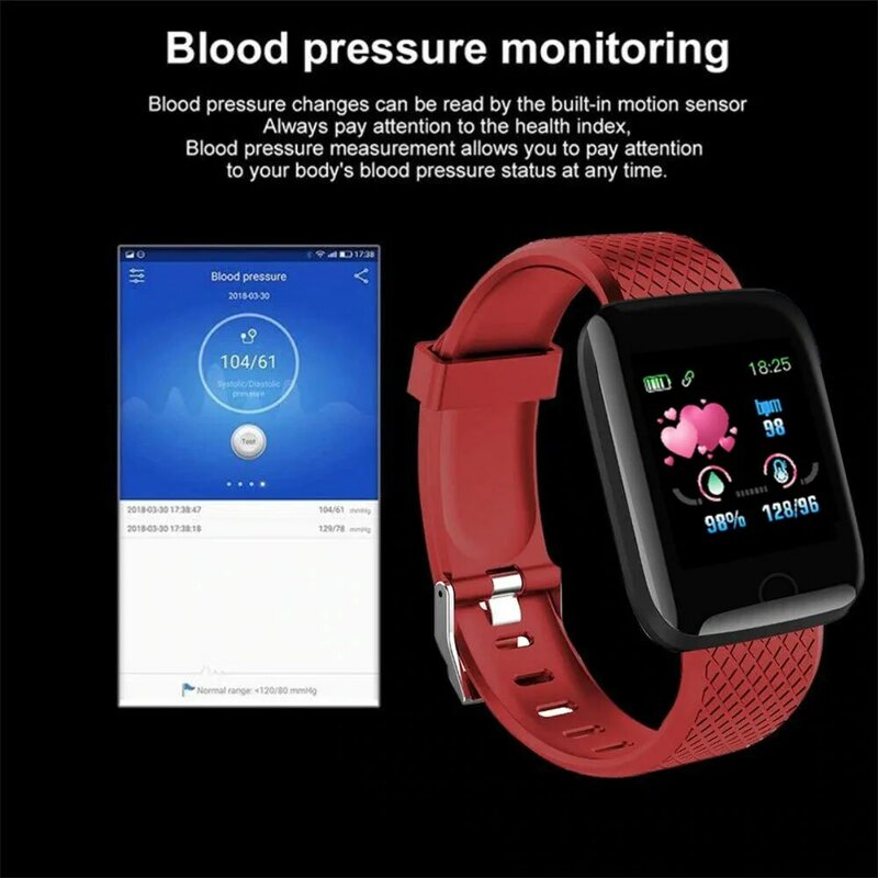Relógio smartwatch, medidor de pressão sanguínea, a prova d' água, unissex, monitor cardíaco, fitness tracker, monitoramento esportivo, para android e ios d13