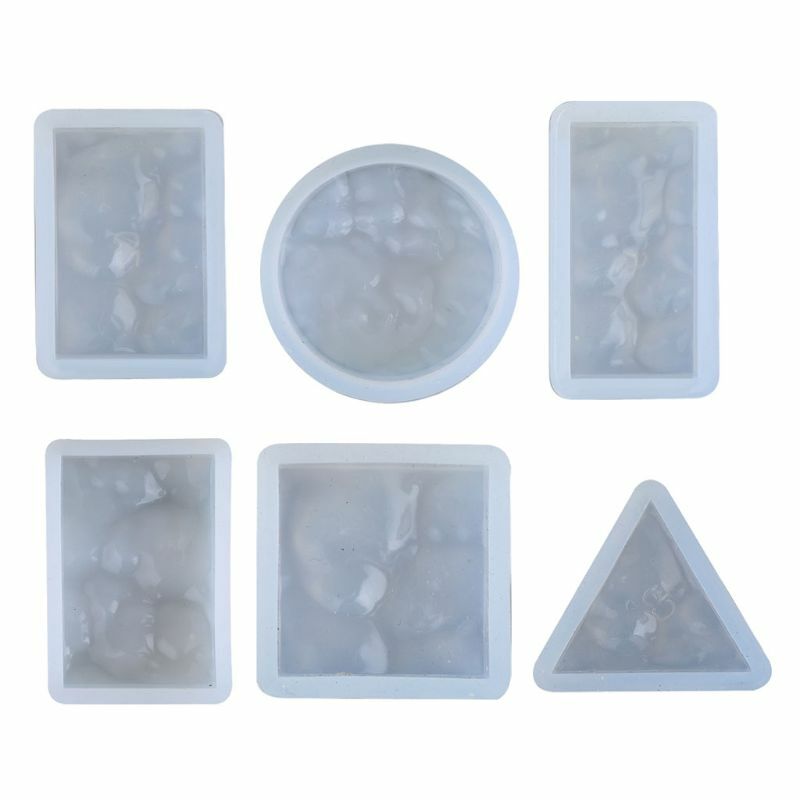 Moldes de resina epoxi para fabricación de joyas, moldes de silicona con forma de ola de mar, colgante de ondulación de agua, herramientas de fundición de resina, 6 uds.