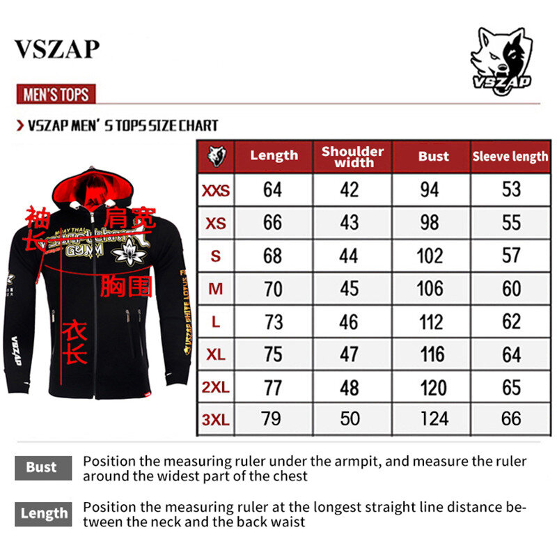 VSZAP-Sudadera con capucha MMA Rock, chaqueta de manga larga, kickboxing combat, otoño